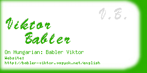 viktor babler business card
